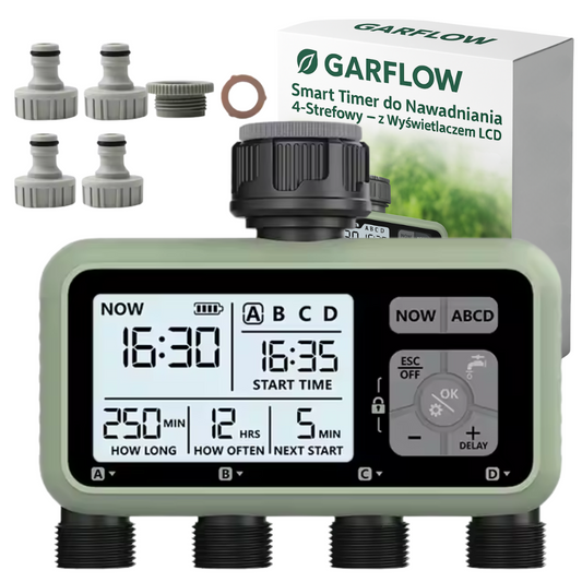 Sterownik nawadniania ogrodu 4 sekcje
